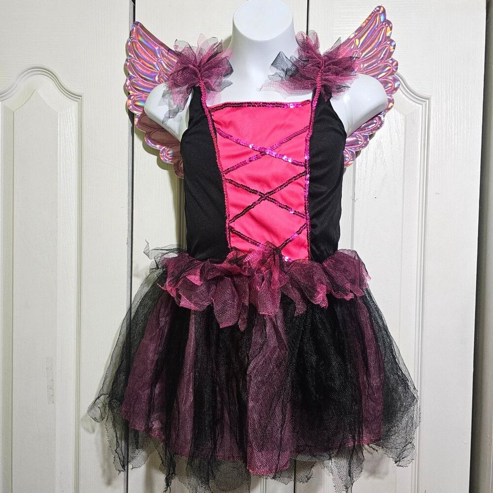 Unicorn Witch Costume Girls 8-10 Tutu Dress Hat Wings Tail Fairy Wand Halloween - Picture 2 of 9